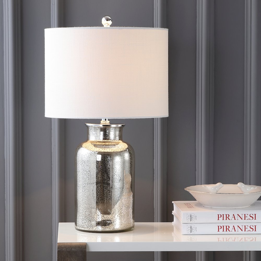 Emilia Trellis Pattern Glass Led Table Lamp. Picture 5