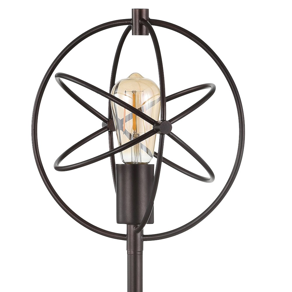 Atomic Caged Edison Bulb Metal/Marble Modern Led Table Lamp. Picture 3
