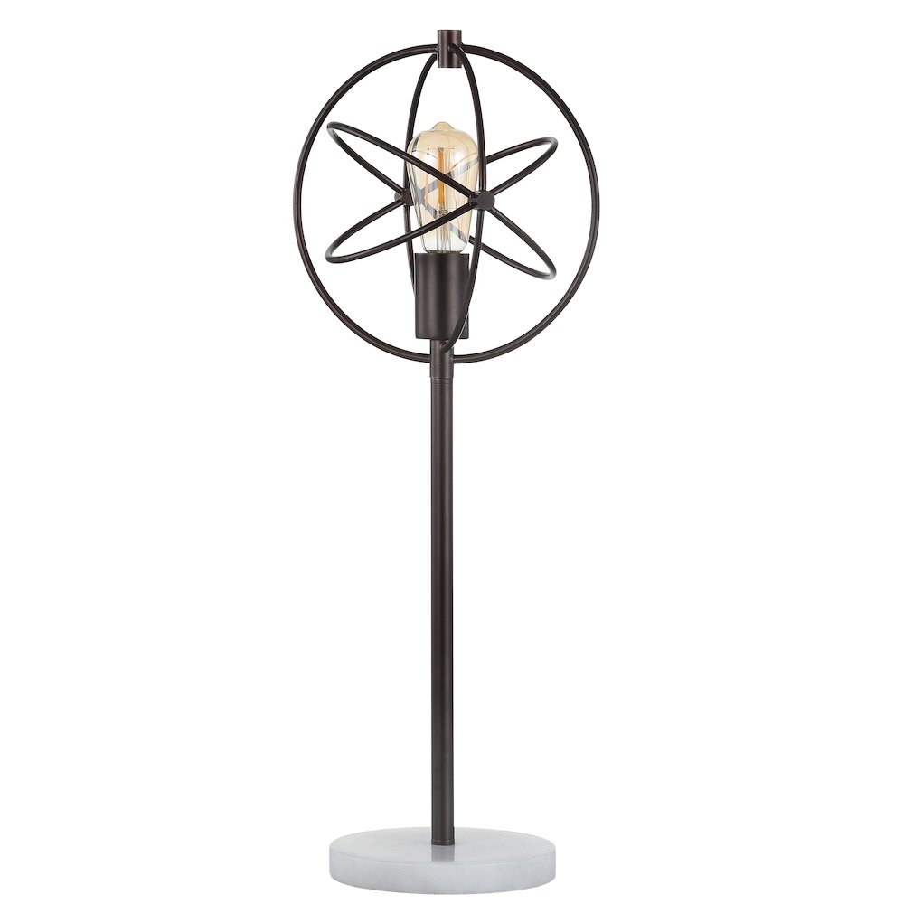 Atomic Caged Edison Bulb Metal/Marble Modern Led Table Lamp. Picture 2