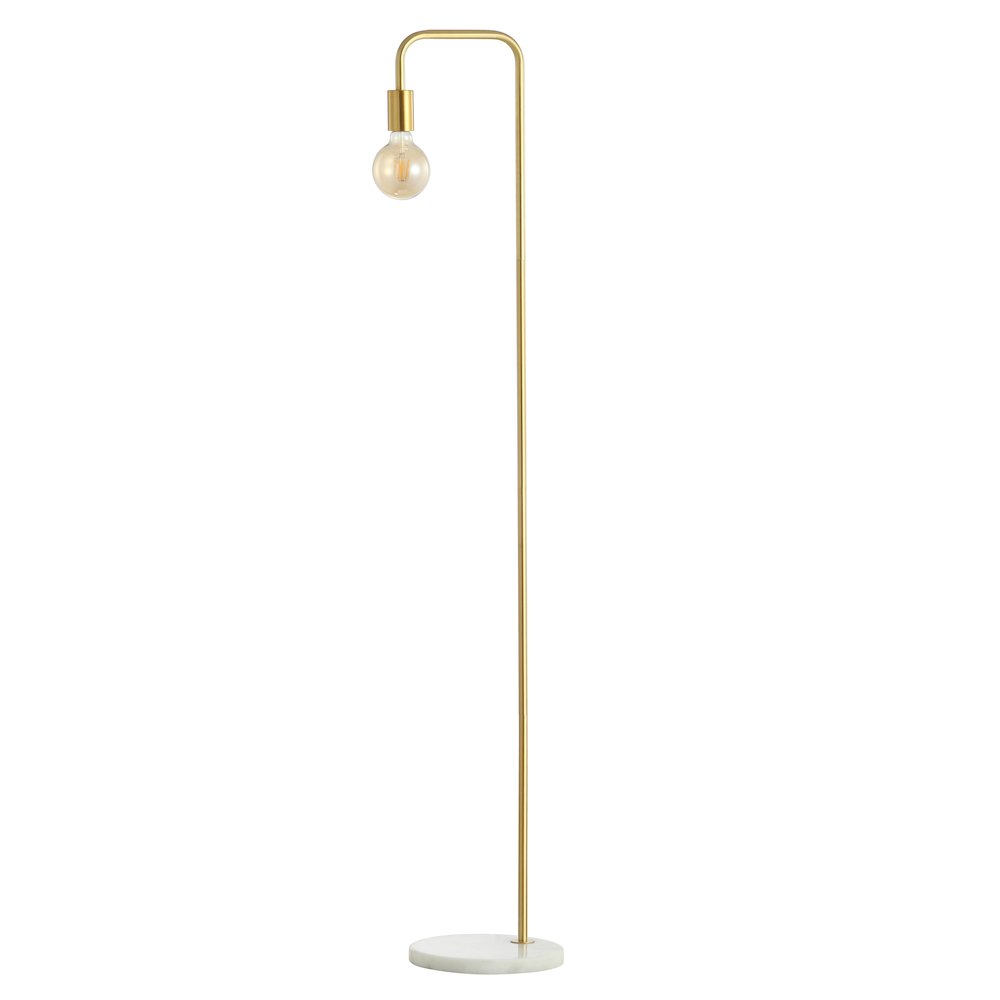 Vega Minimalist Edison Metal/Marble Floor Lamp. Picture 2