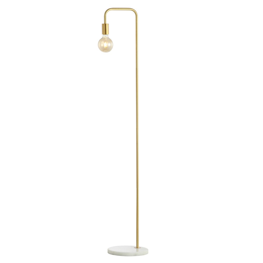 Vega Minimalist Edison Metal/Marble Floor Lamp. Picture 1