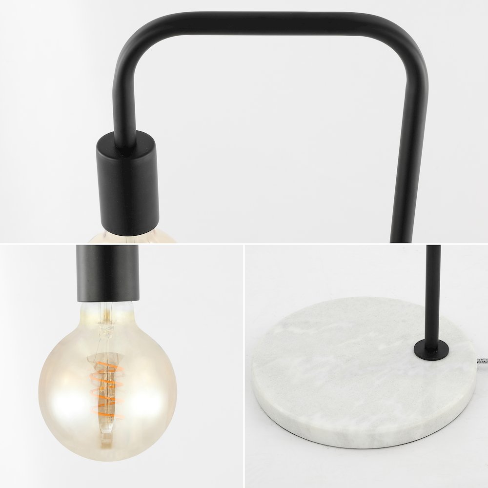 Vega Minimalist Edison Metal/Marble Led Floor Lamp. Picture 4