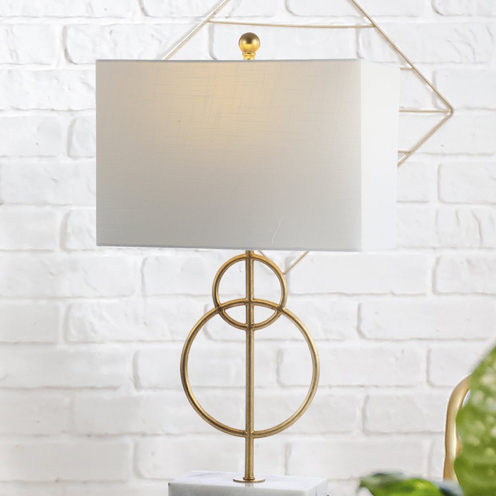 Haines Modern Circle Marble/Metal Led Table Lamp. Picture 7