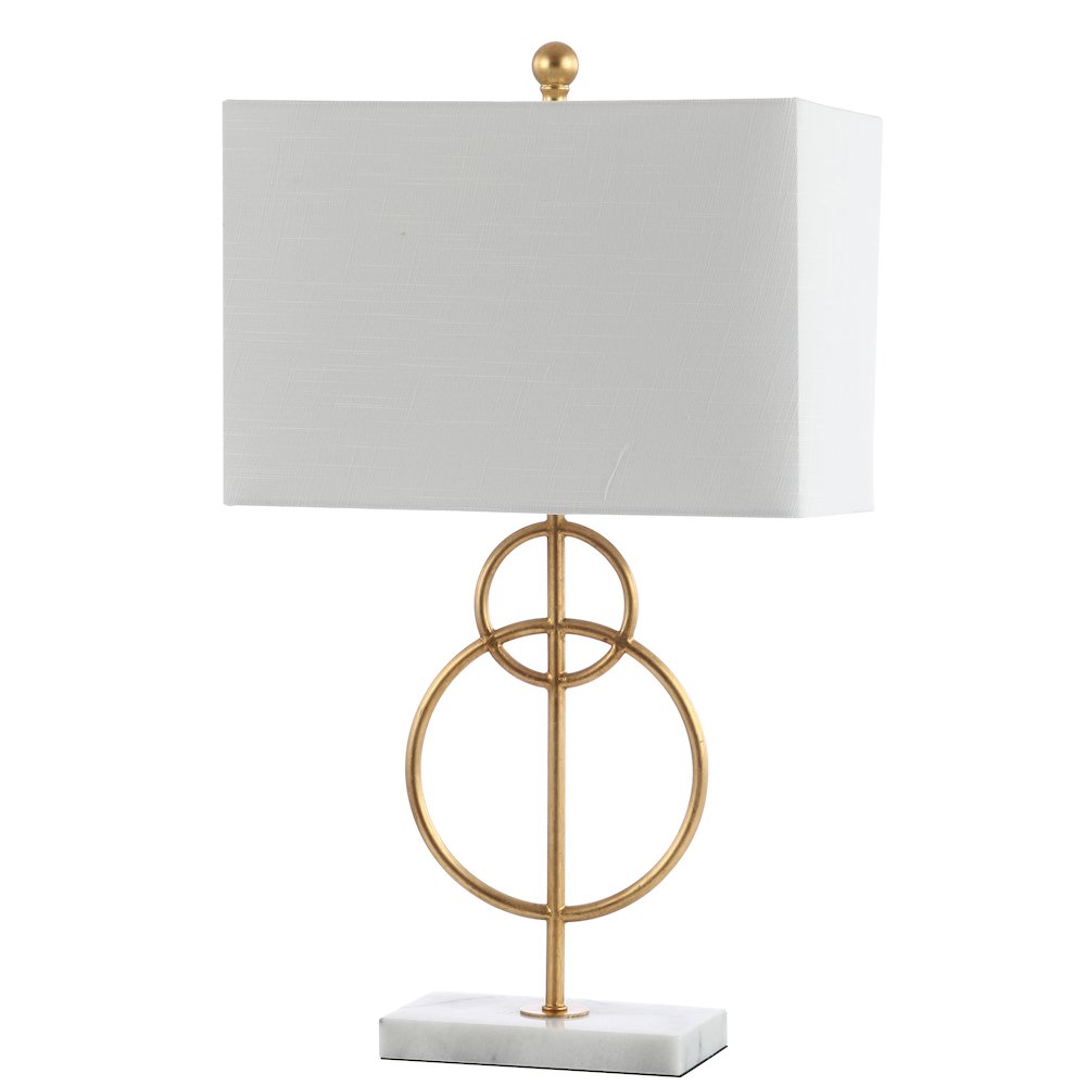 Haines Modern Circle Marble/Metal Led Table Lamp. Picture 2