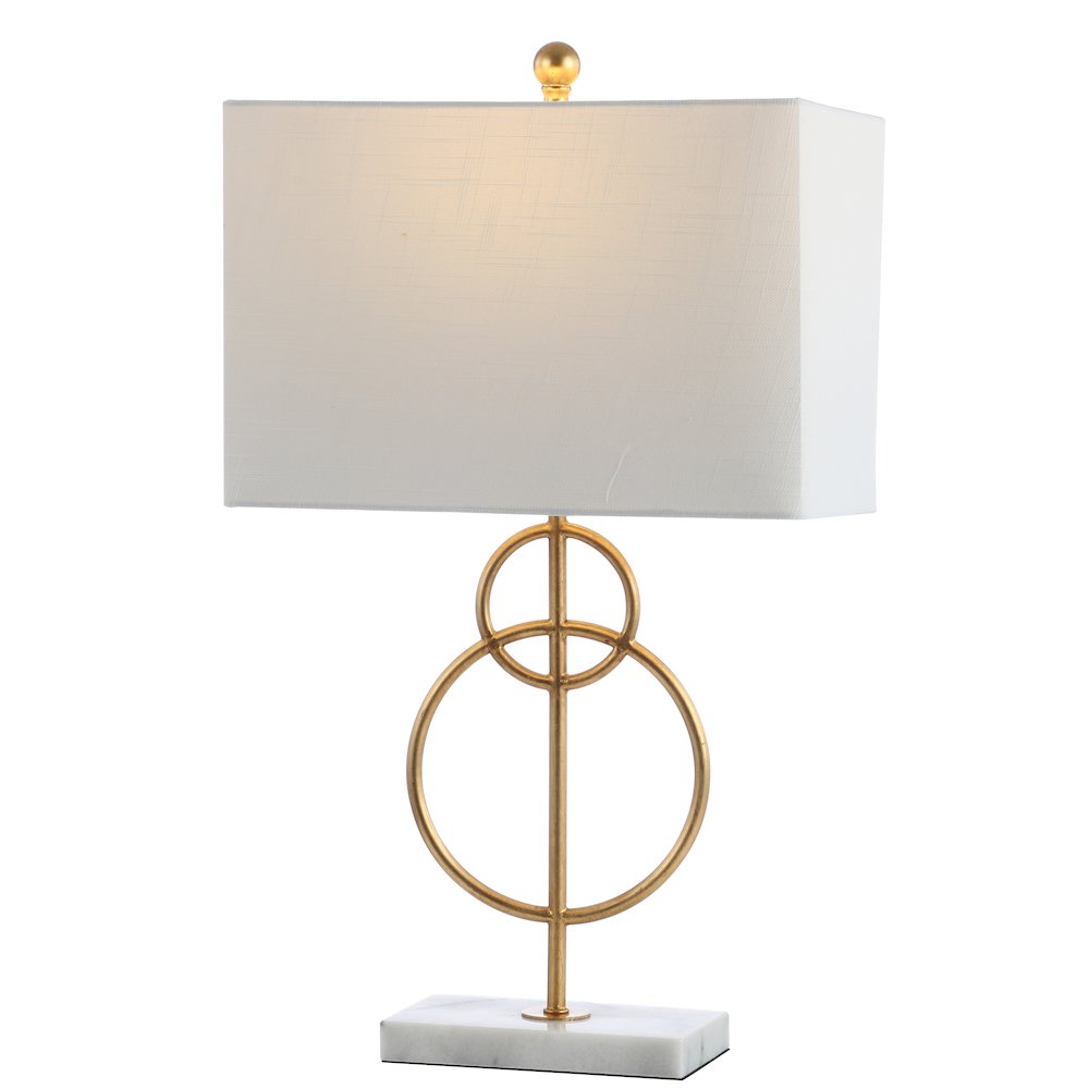 Haines Modern Circle Marble/Metal Led Table Lamp. Picture 1