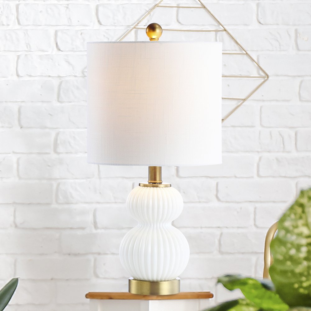 Daphne Ribbed Metal/Glass Led Table Lamp. Picture 7