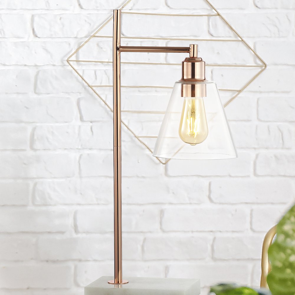 Lorena Modern Glam Metal/Marble Led Table Lamp. Picture 7