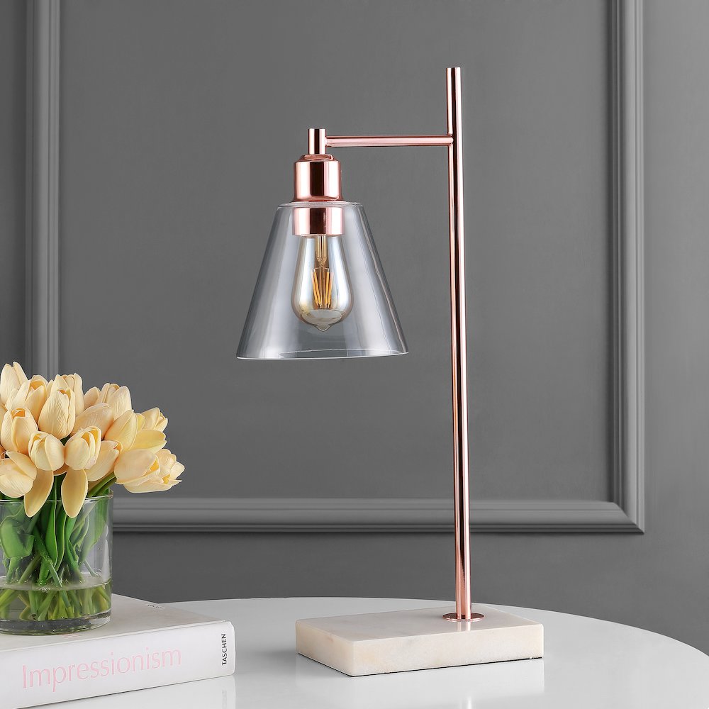 Lorena Modern Glam Metal/Marble Led Table Lamp. Picture 6