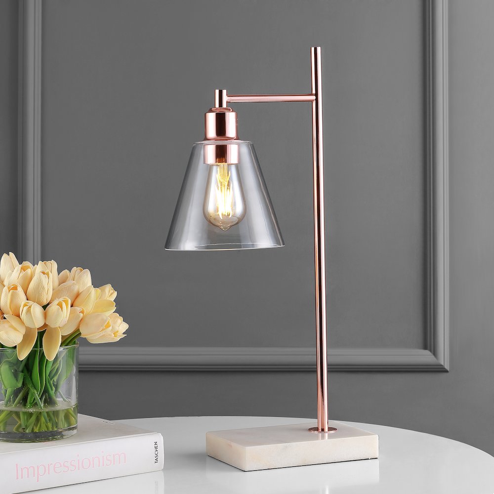 Lorena Modern Glam Metal/Marble Led Table Lamp. Picture 5