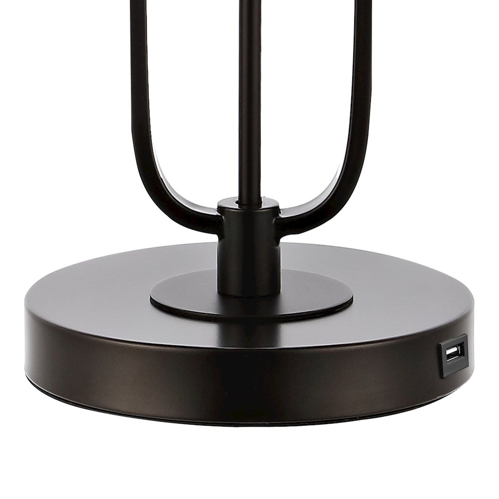 Hank Industrial Farmhouse Iron Led Table Lamp With Usb Charging Port. Picture 3