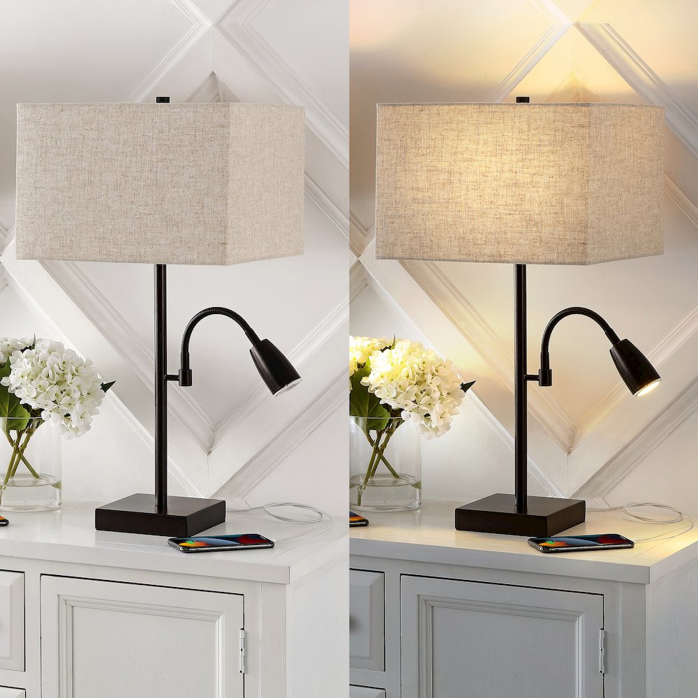 Austin Farmhouse Industrial Iron Led Table Lamp. Picture 7