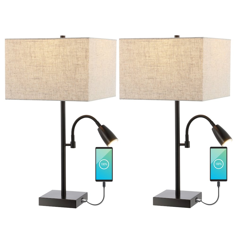 Austin Farmhouse Industrial Iron Led Table Lamp. Picture 4