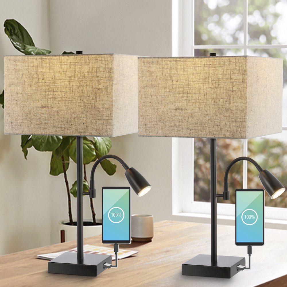 Austin Farmhouse Industrial Iron Led Table Lamp. Picture 6