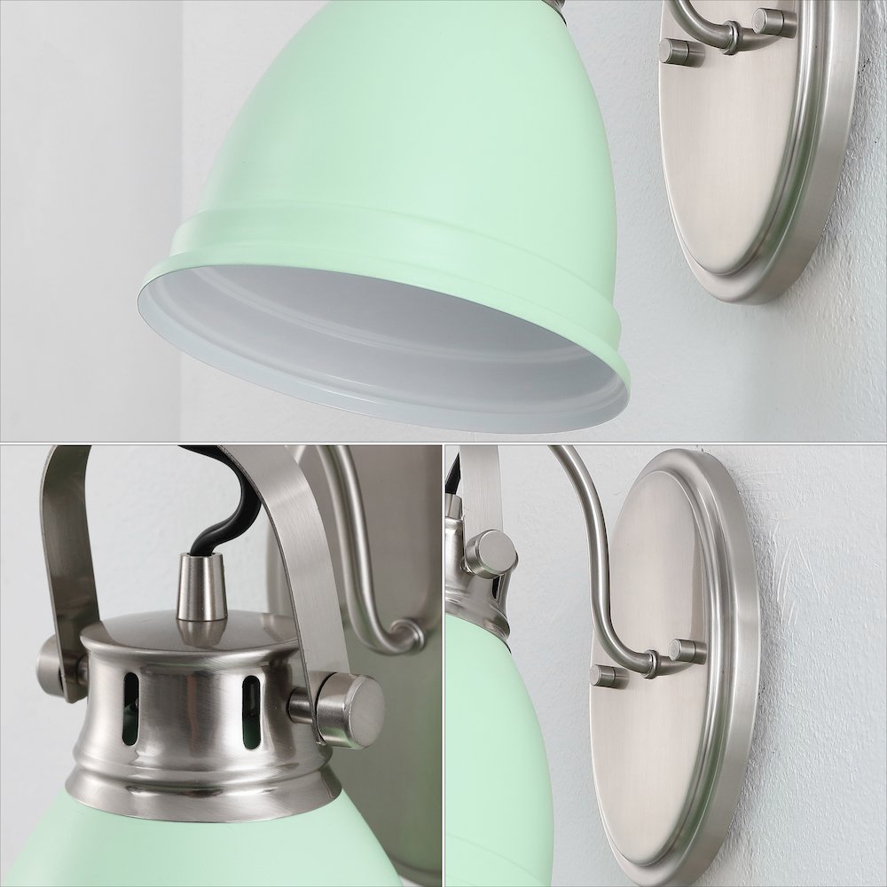 Phineas 1-Light Adjustable Farmhouse Bohemian Iron LED Vanity Light. Picture 4