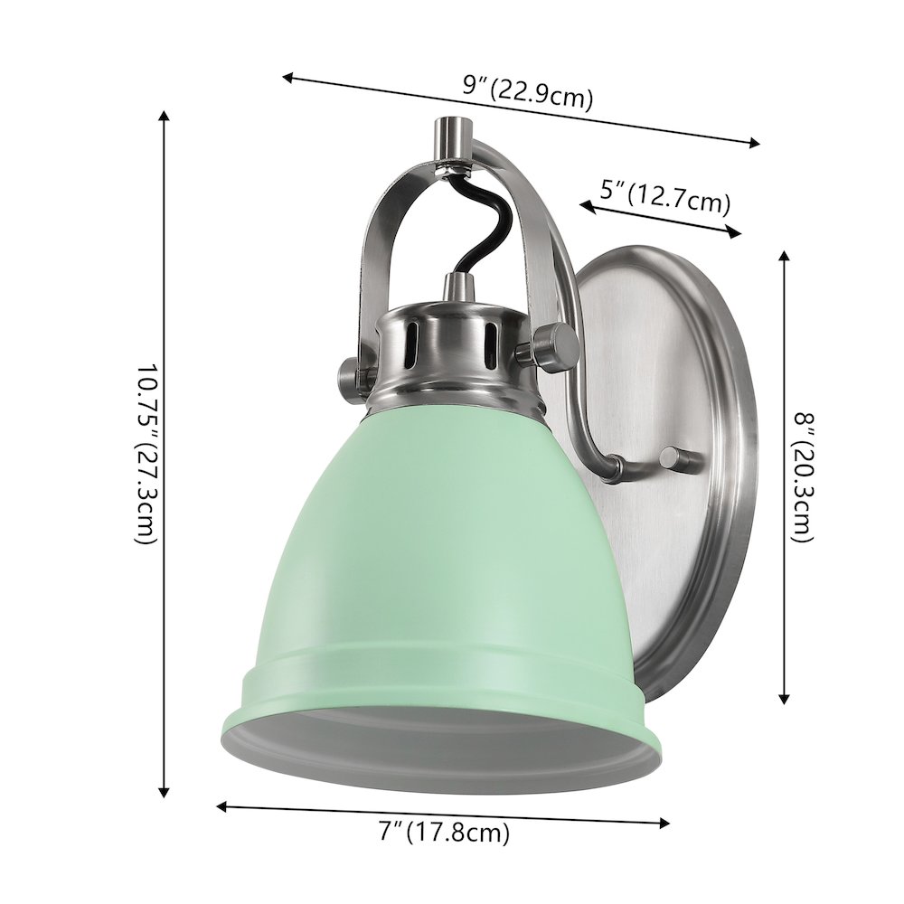 Phineas 1-Light Adjustable Farmhouse Bohemian Iron LED Vanity Light. Picture 3