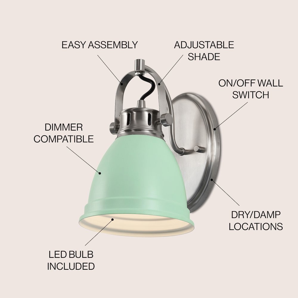Phineas 1-Light Adjustable Farmhouse Bohemian Iron LED Vanity Light. Picture 2
