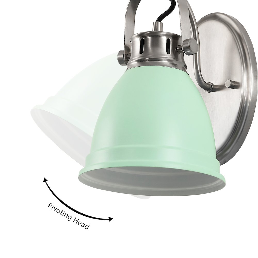 Phineas 1-Light Adjustable Farmhouse Bohemian Iron LED Vanity Light. Picture 5