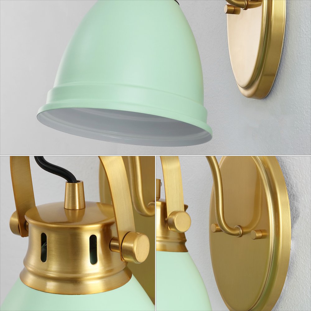 Phineas 1-Light Adjustable Farmhouse Bohemian Iron LED Vanity Light. Picture 4