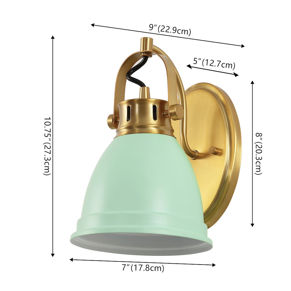 Phineas 1-Light Adjustable Farmhouse Bohemian Iron LED Vanity Light. Picture 3