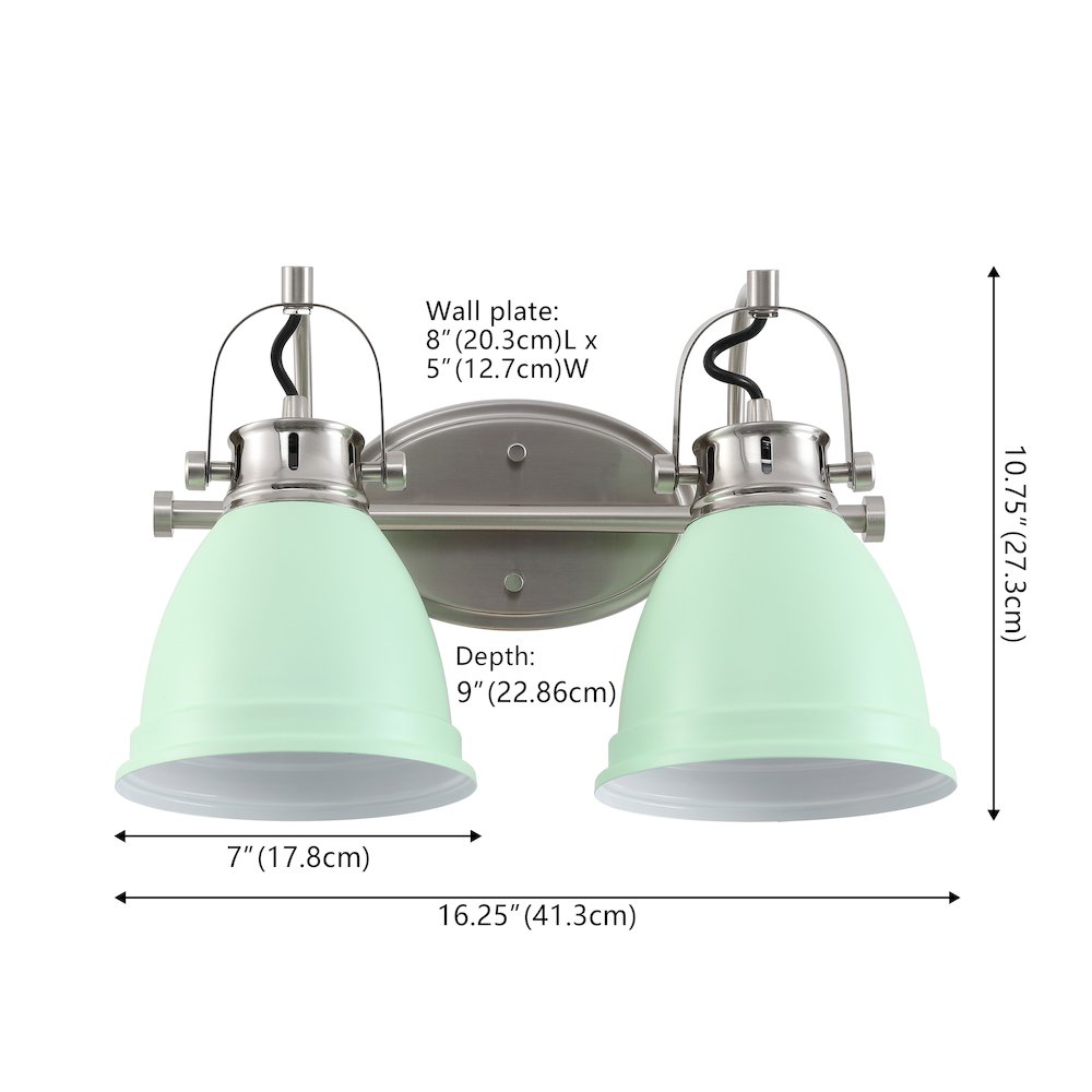 Phineas 2-Light Adjustable Farmhouse Bohemian Iron LED Vanity Light. Picture 3
