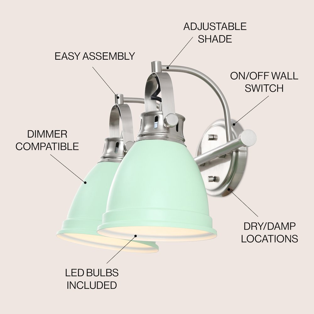 Phineas 2-Light Adjustable Farmhouse Bohemian Iron LED Vanity Light. Picture 2