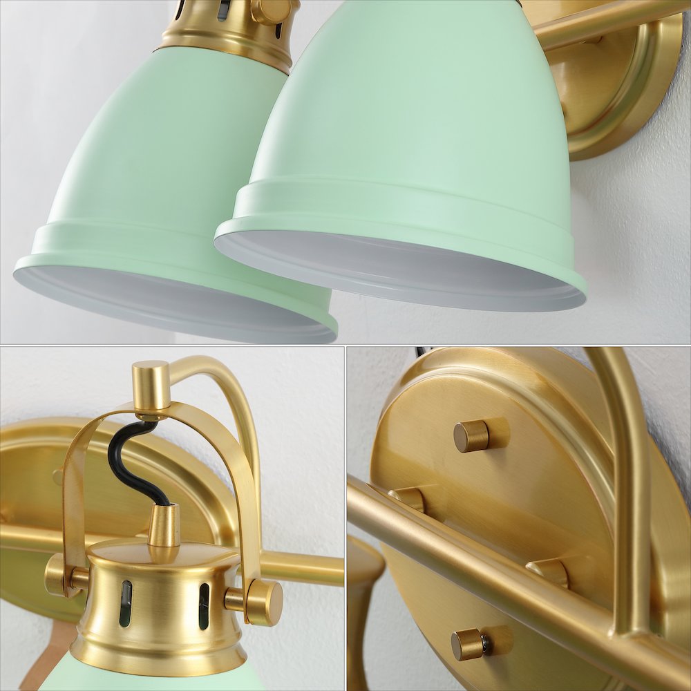 Phineas 2-Light Adjustable Farmhouse Bohemian Iron LED Vanity Light. Picture 4