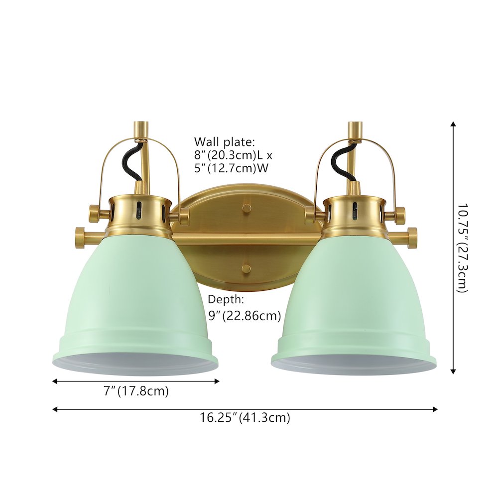 Phineas 2-Light Adjustable Farmhouse Bohemian Iron LED Vanity Light. Picture 3