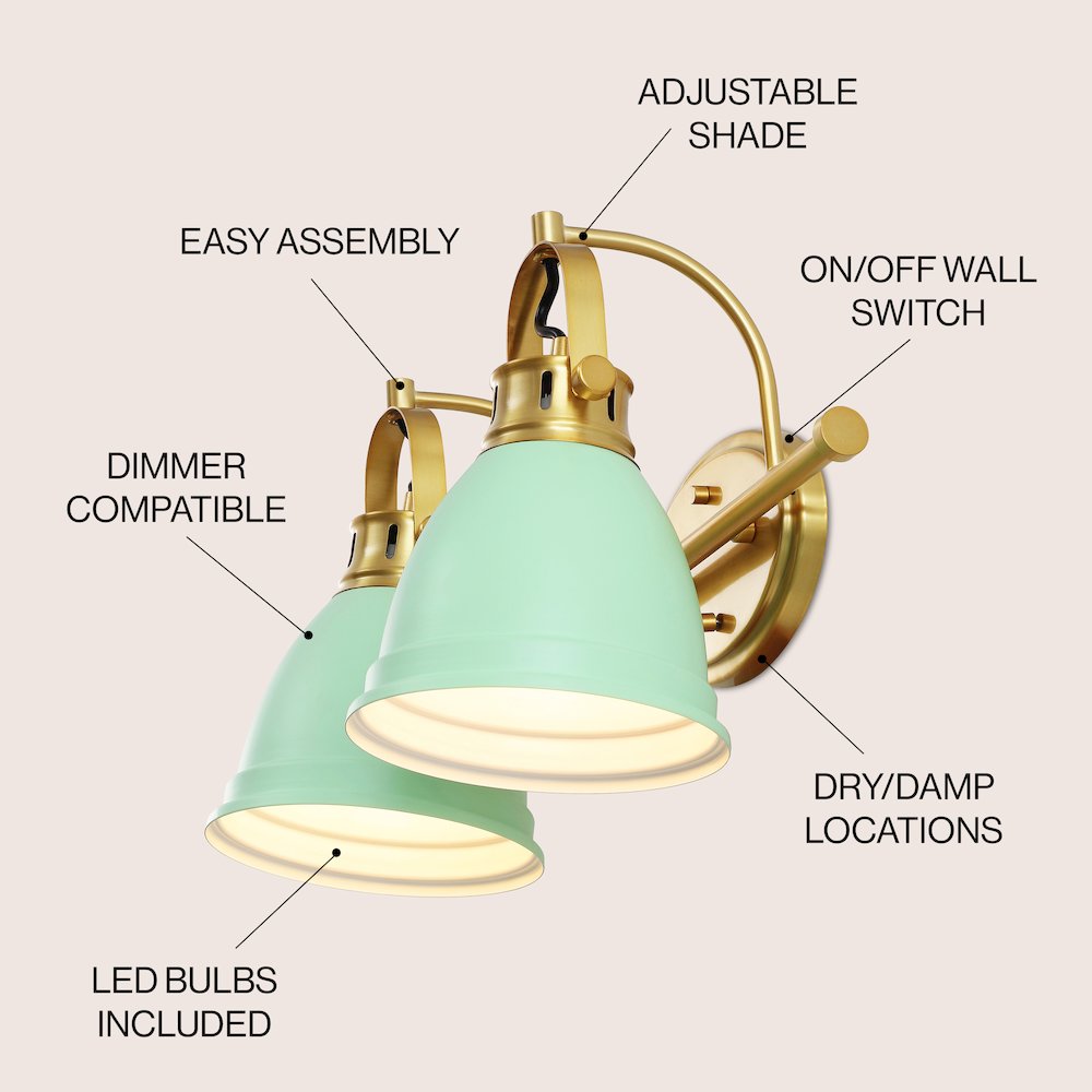 Phineas 2-Light Adjustable Farmhouse Bohemian Iron LED Vanity Light. Picture 2