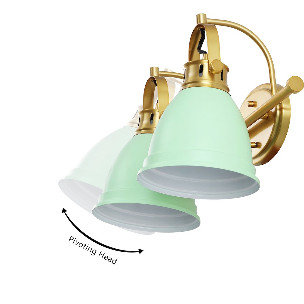 Phineas 2-Light Adjustable Farmhouse Bohemian Iron LED Vanity Light. Picture 5