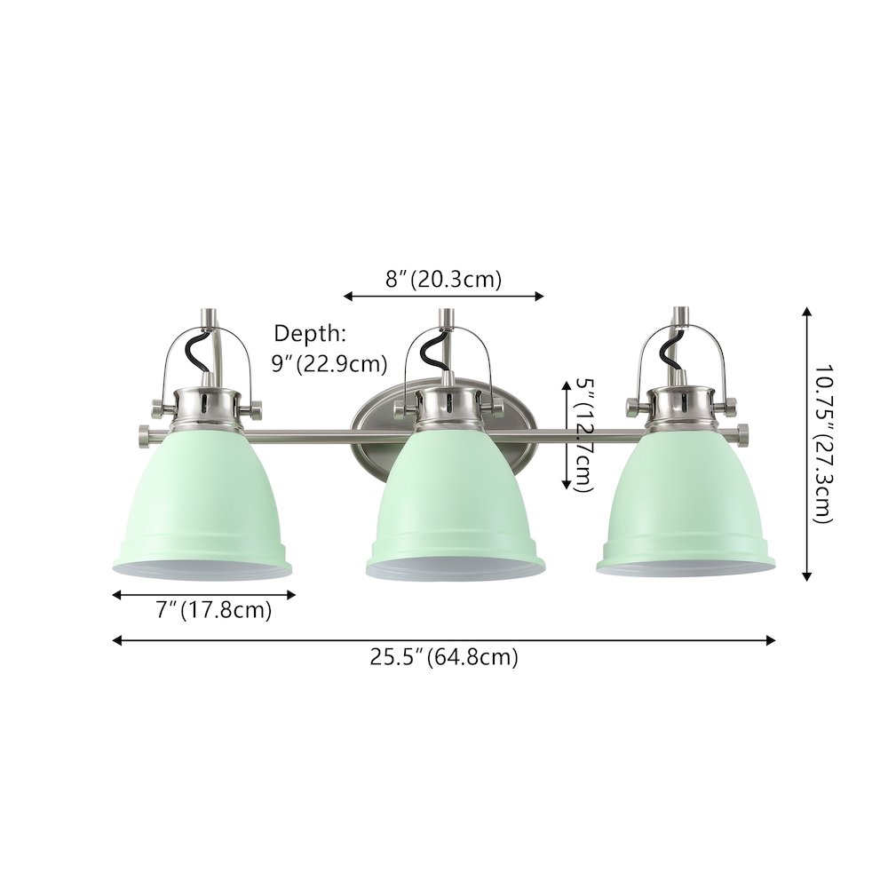 Phineas 3-Light Adjustable Farmhouse Bohemian Iron LED Vanity Light. Picture 3