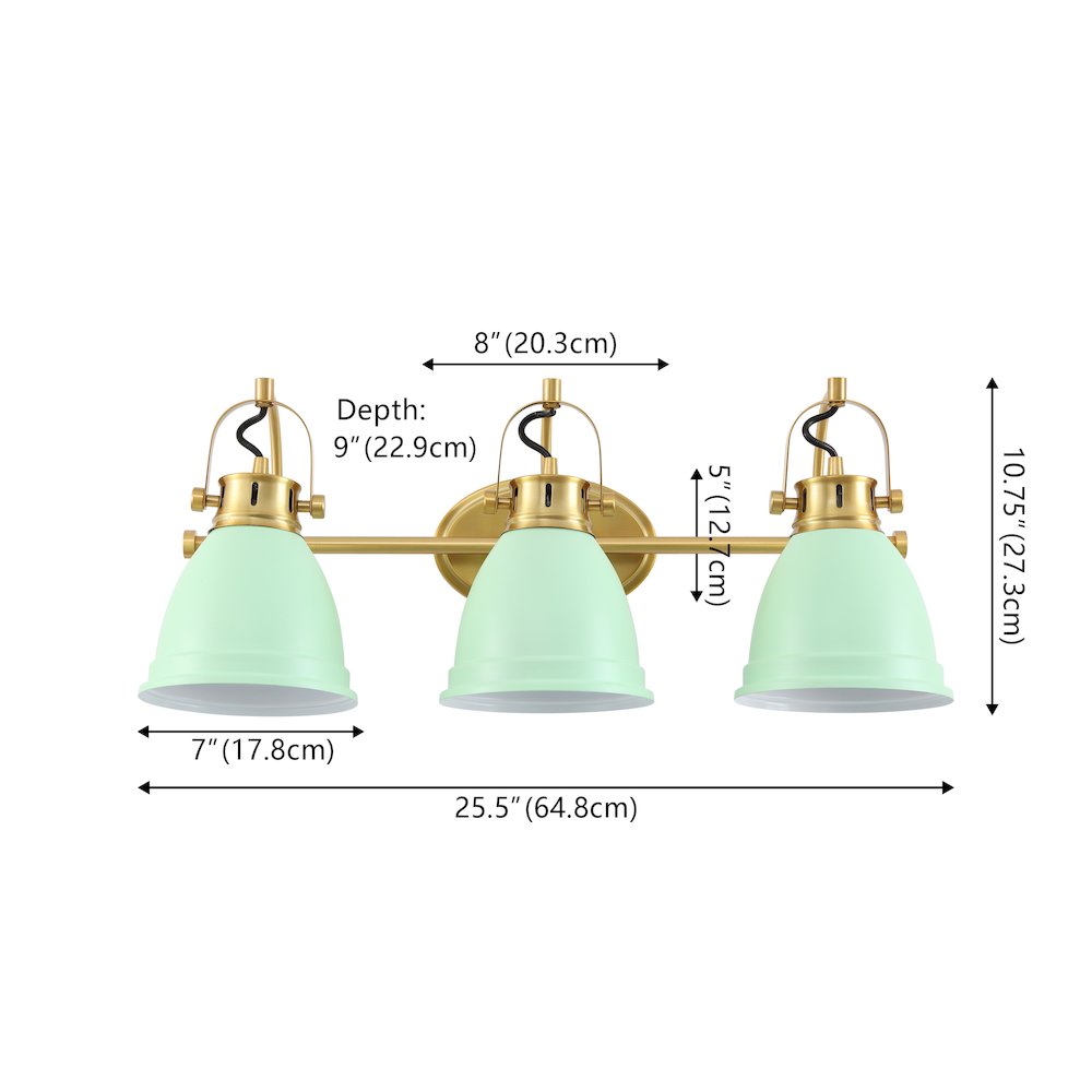 Phineas 3-Light Adjustable Farmhouse Bohemian Iron LED Vanity Light. Picture 3
