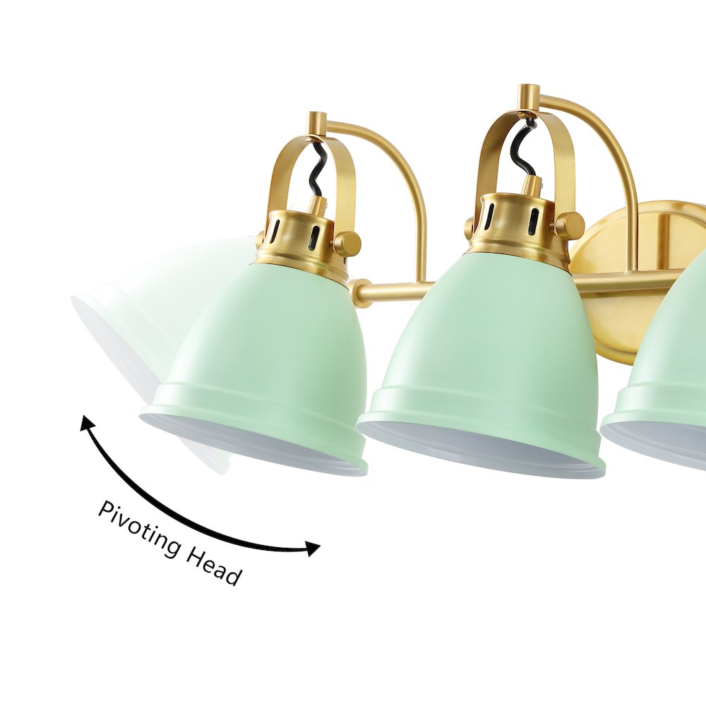 Phineas 3-Light Adjustable Farmhouse Bohemian Iron LED Vanity Light. Picture 5