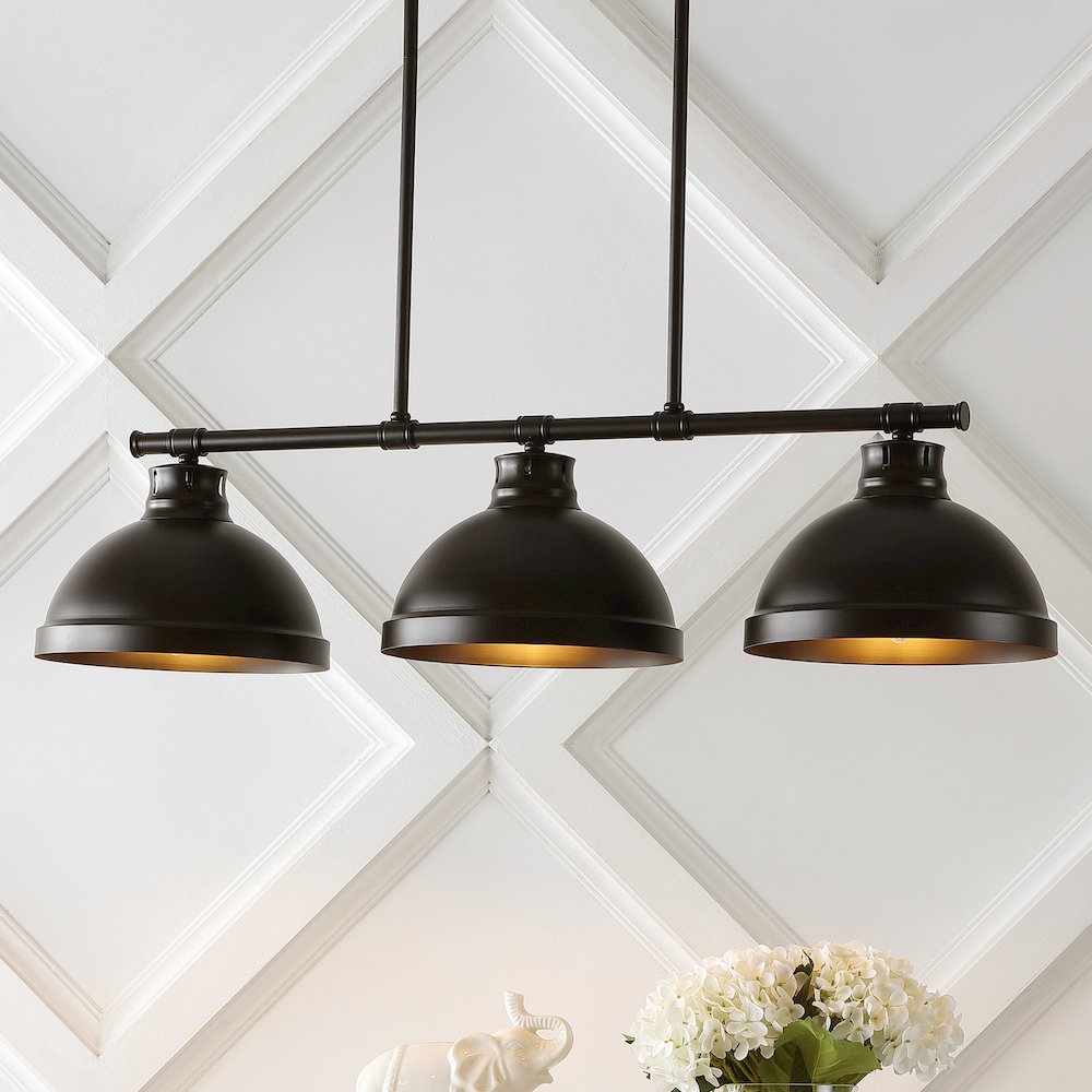 Asher Industrial Farmhouse Iron Linear Led Pendant. Picture 8