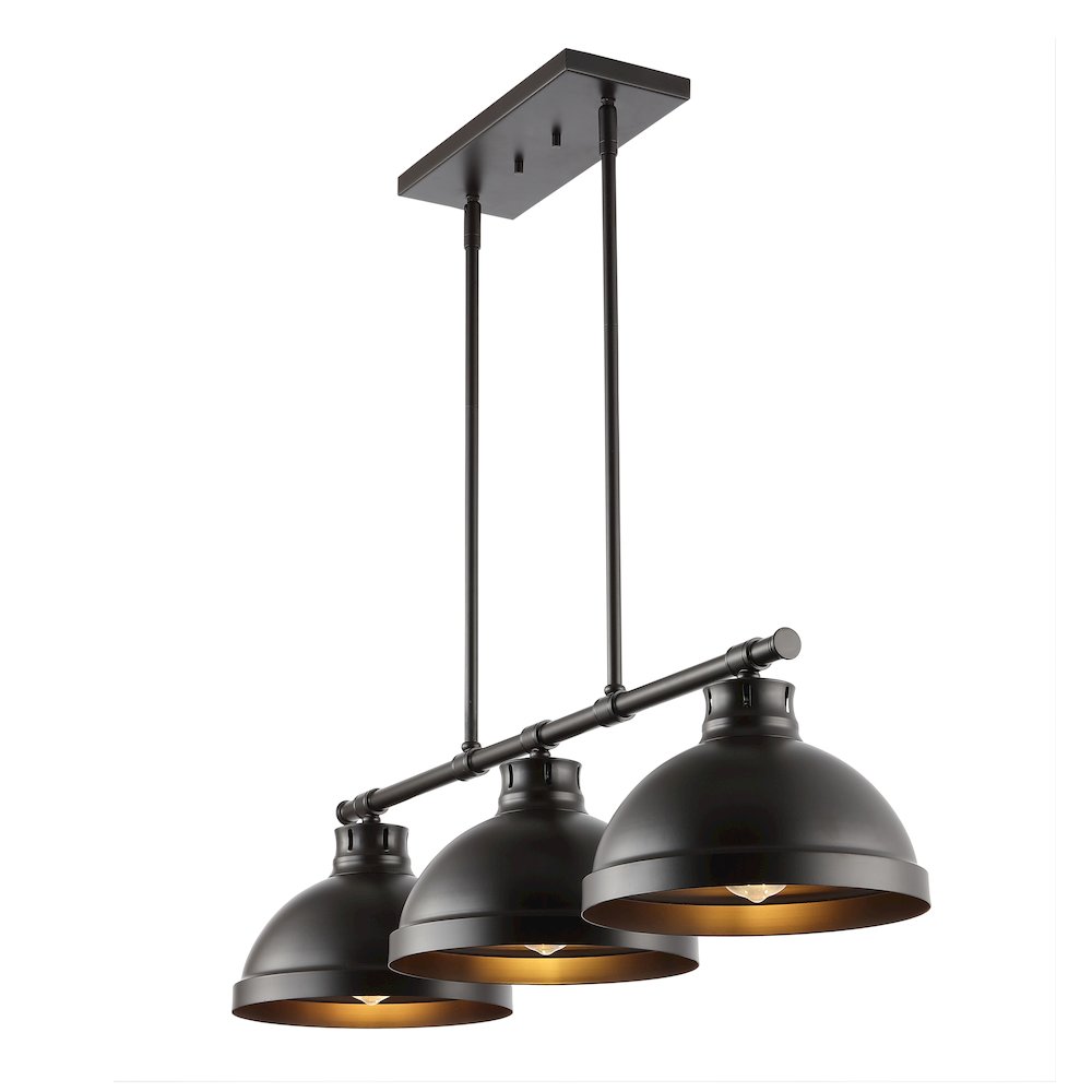 Asher Industrial Farmhouse Iron Linear Led Pendant. Picture 7
