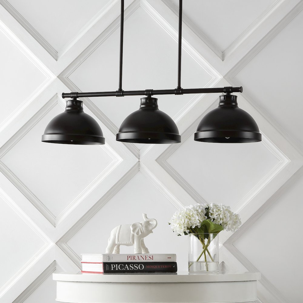 Asher Industrial Farmhouse Iron Linear Led Pendant. Picture 5