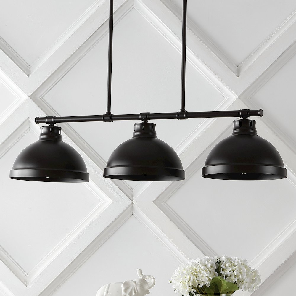 Asher Industrial Farmhouse Iron Linear Led Pendant. Picture 6