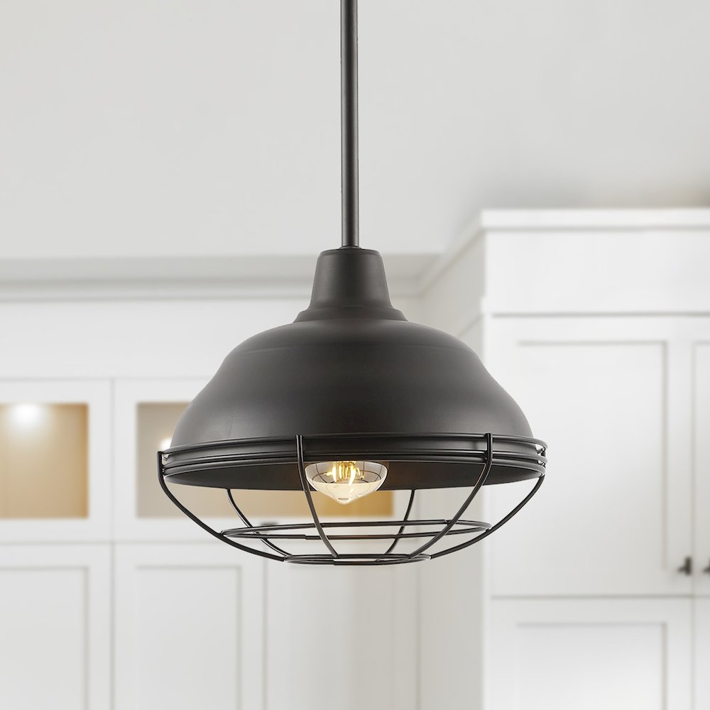 Levi Industrial Farmhouse Iron Led Pendant. Picture 9