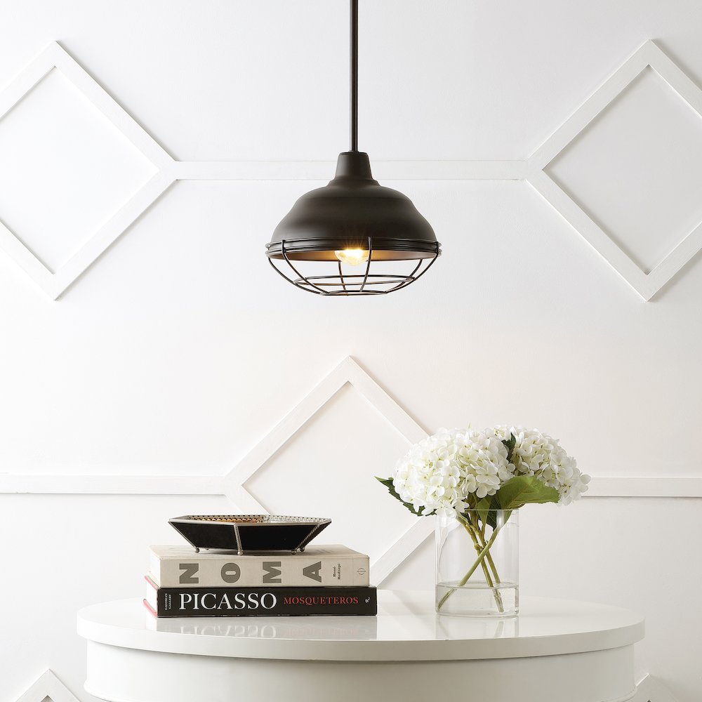 Levi Industrial Farmhouse Iron Led Pendant. Picture 4
