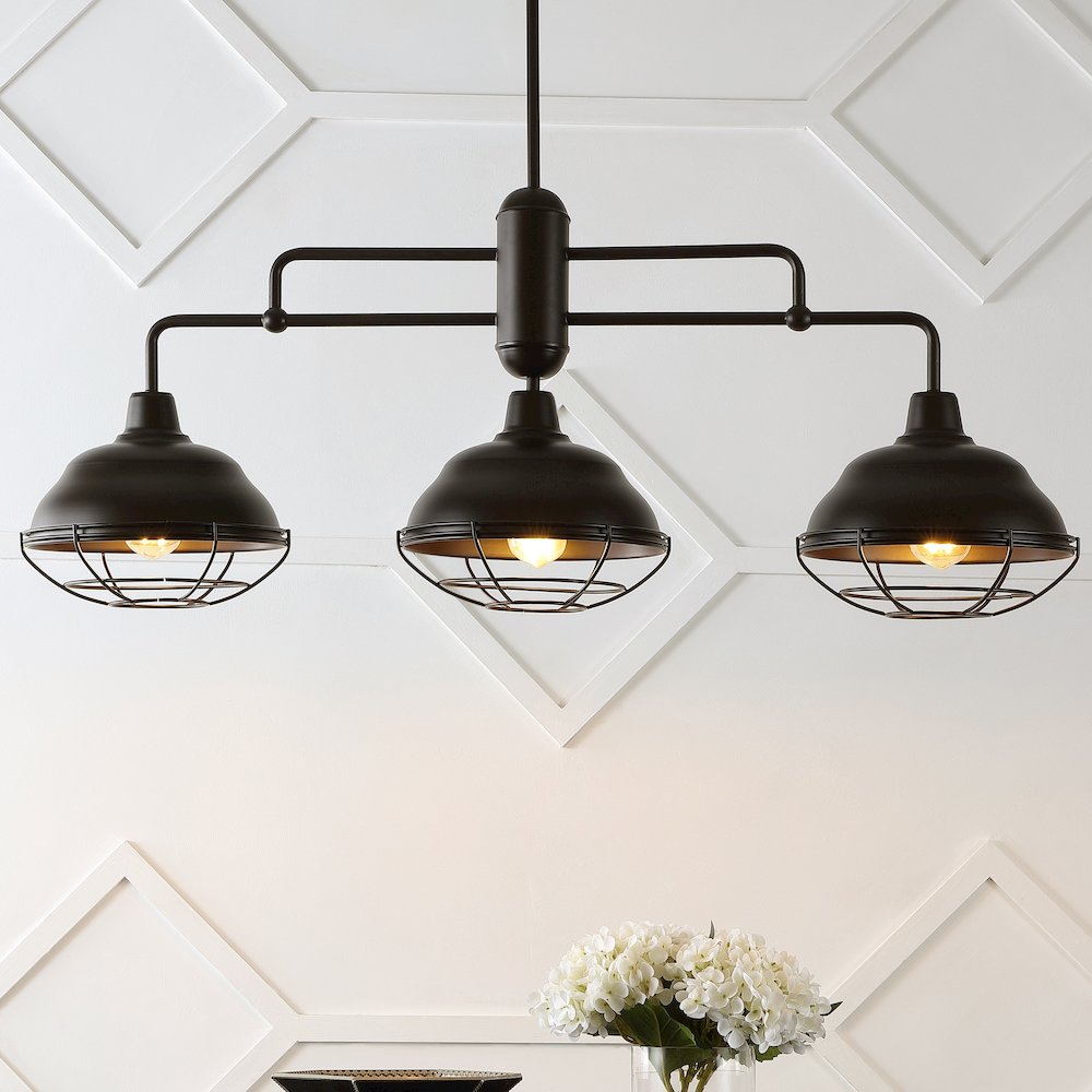 Levi Industrial Farmhouse Iron Led Pendant. Picture 8