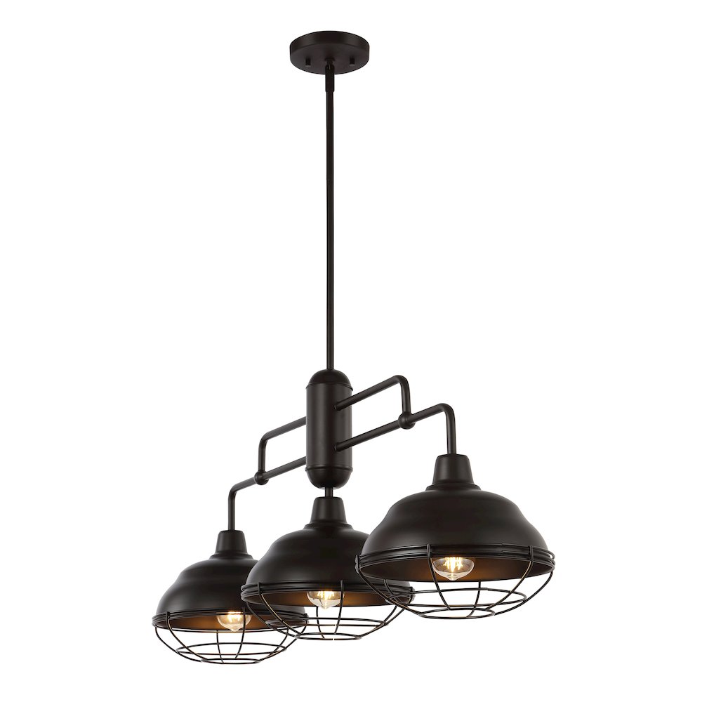 Levi Industrial Farmhouse Iron Led Pendant. Picture 7