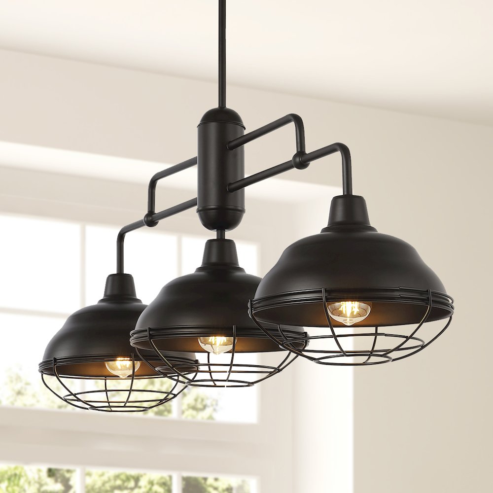 Levi Industrial Farmhouse Iron Led Pendant. Picture 9