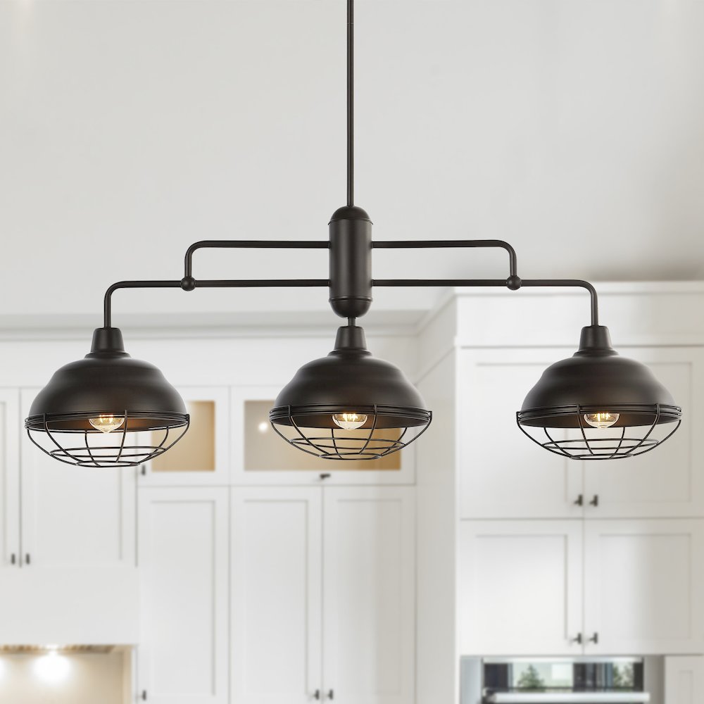 Levi Industrial Farmhouse Iron Led Pendant. Picture 10