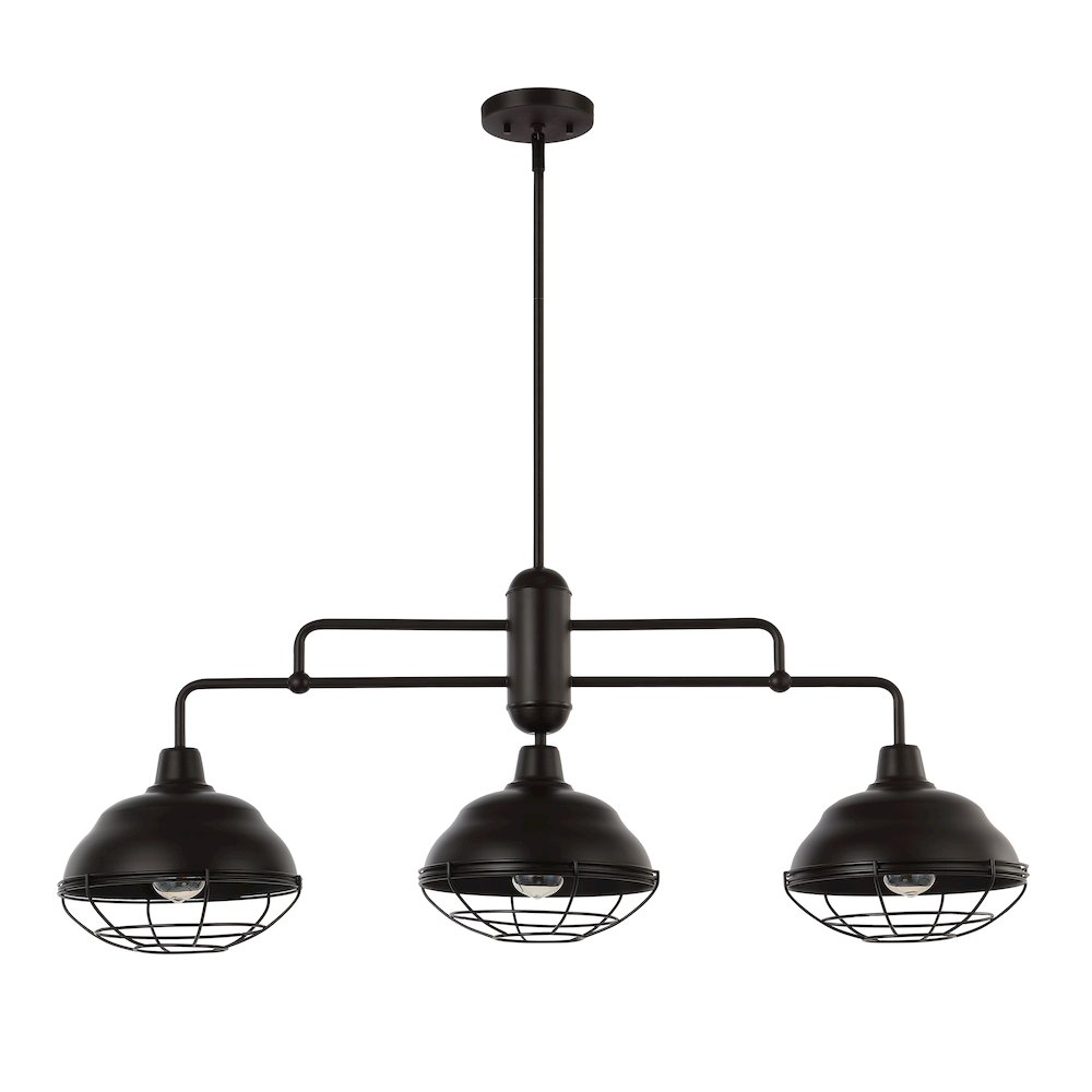 Levi Industrial Farmhouse Iron Led Pendant. Picture 1