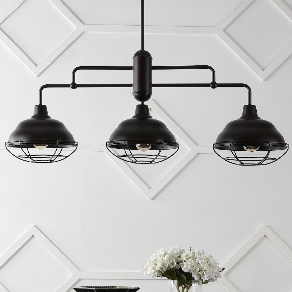 Levi Industrial Farmhouse Iron Led Pendant. Picture 6