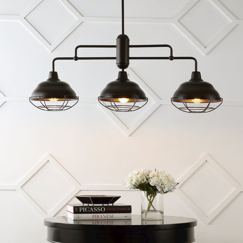 Levi Industrial Farmhouse Iron Led Pendant. Picture 4
