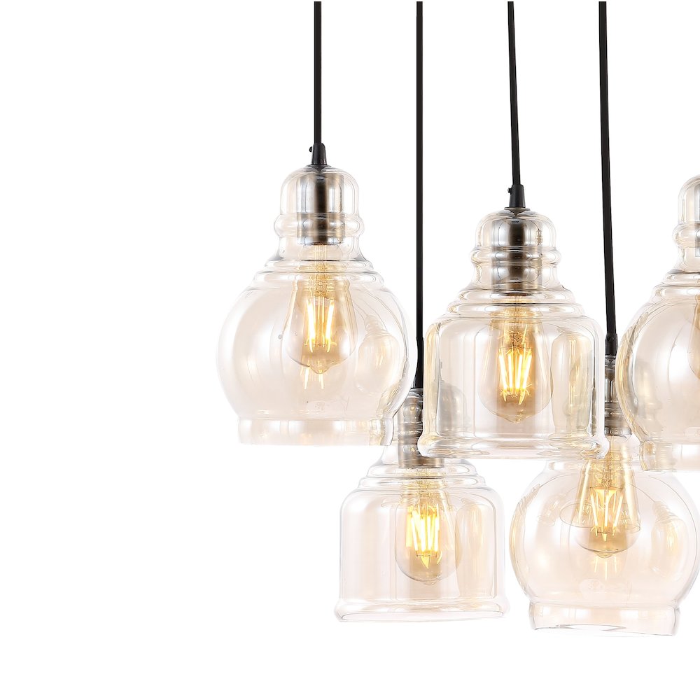Sydney Bohemian Farmhouse Iron/Glass Cluster Led Pendant. Picture 3