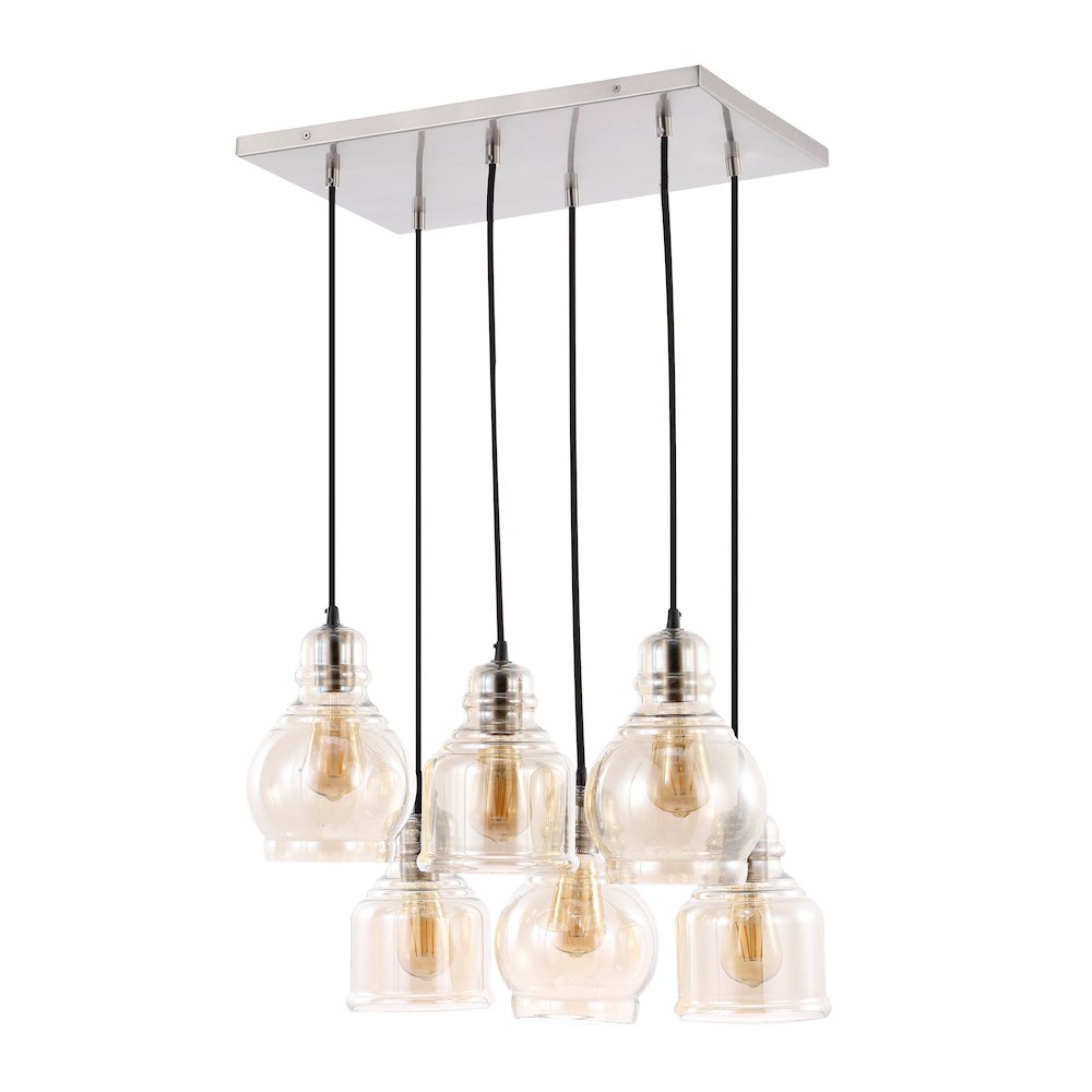 Sydney Bohemian Farmhouse Iron/Glass Cluster Led Pendant. Picture 2