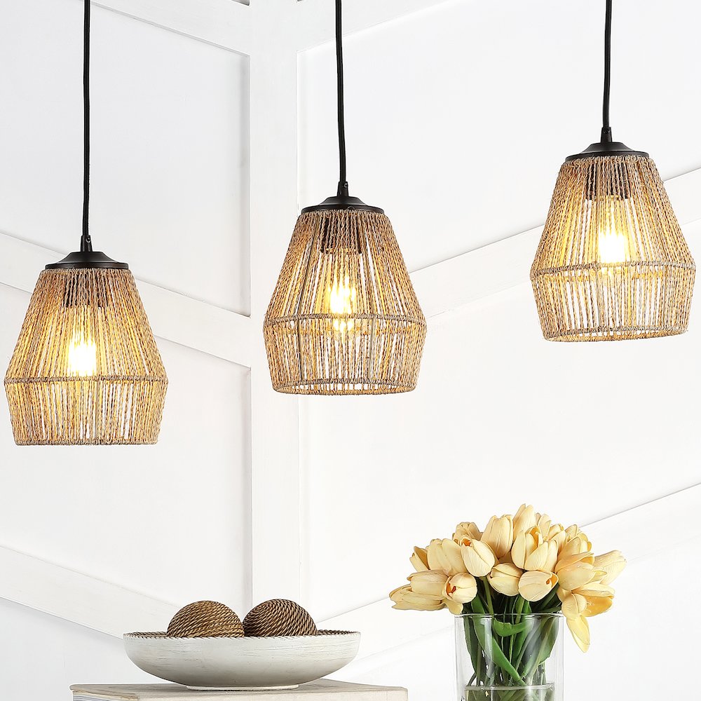 Ibiza Island Seagrassmetal Bohemian Coastal Led Pendant. Picture 11