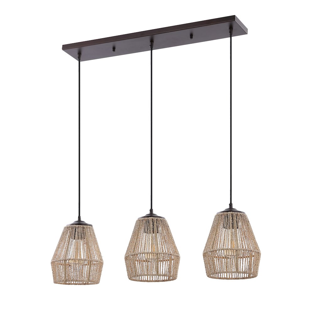 Ibiza Island Seagrassmetal Bohemian Coastal Led Pendant. Picture 2