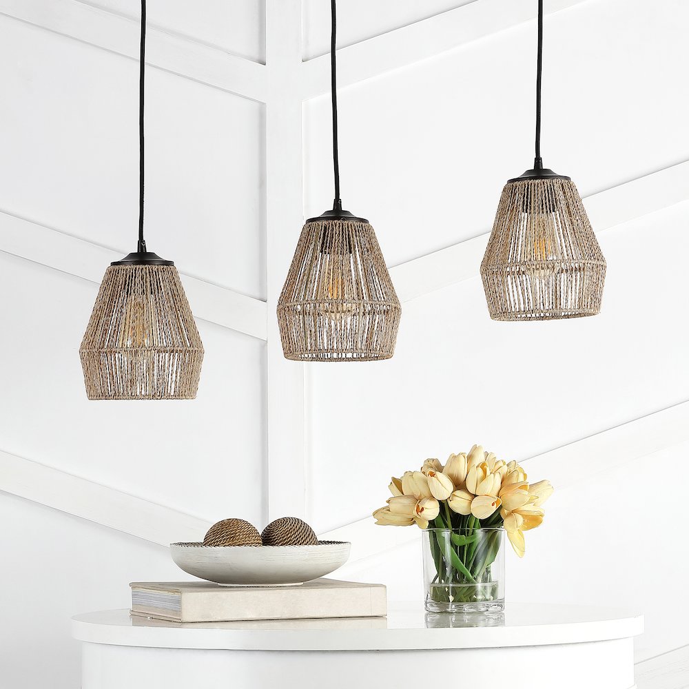 Ibiza Island Seagrassmetal Bohemian Coastal Led Pendant. Picture 8